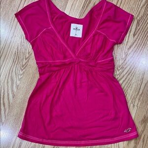 Hollister Women's Fuchsia Short Sleeve Top